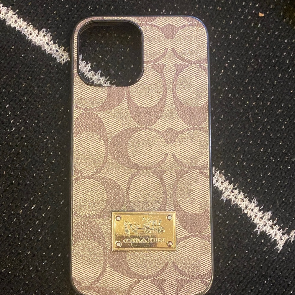Coach Signature Brown and Gold Phone Case